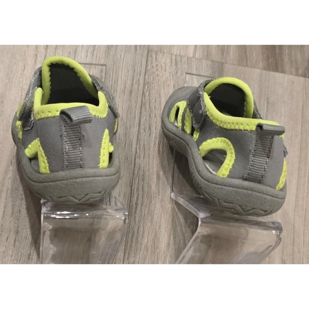 Hurley Kona Toddler Water Shoes Size 5 Gray Neon Green Beach Pool Shoes